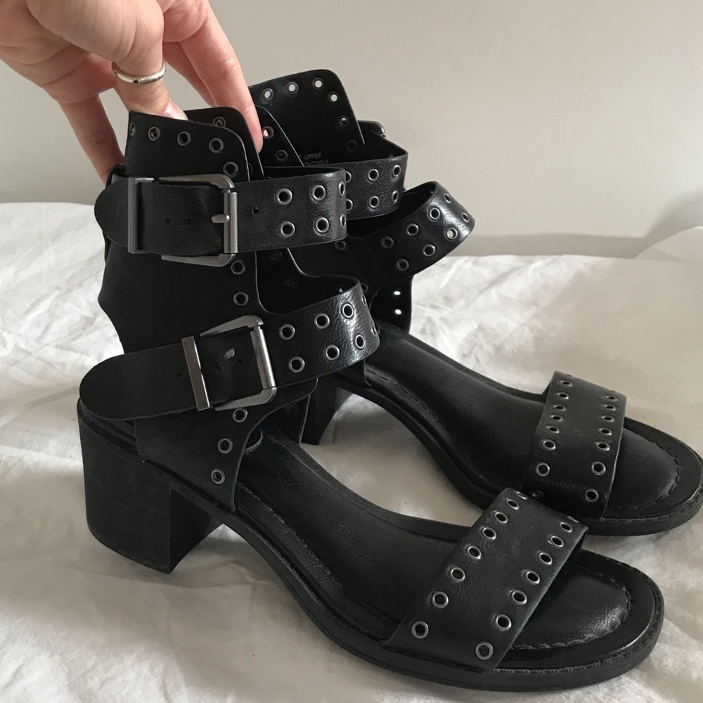 Black leather MIA sandals